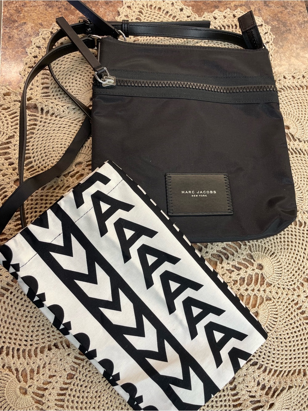 Marc Jacobs Not Marc by Marc👀 crossbody with leather trim with dustbag 🥳🥳❌❌